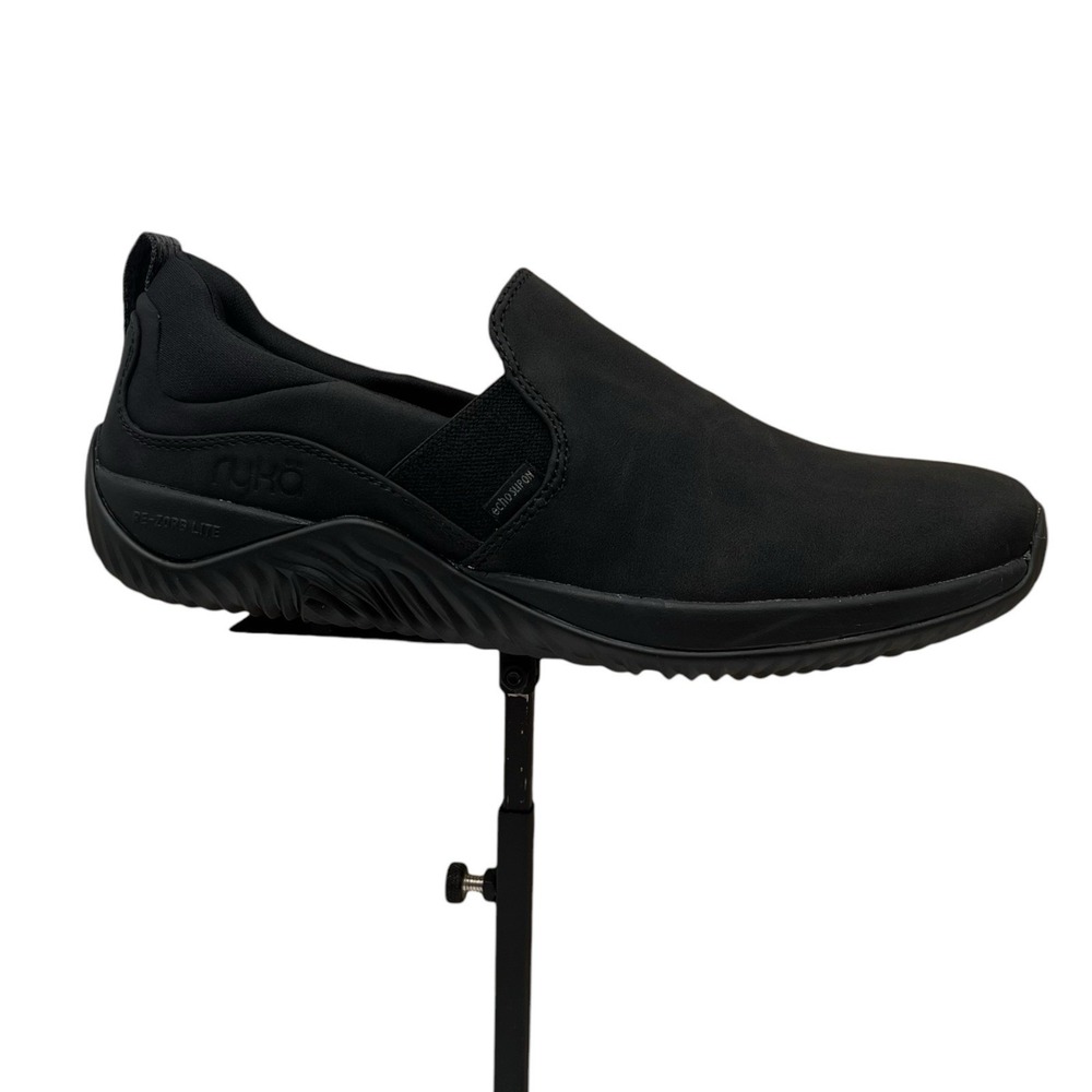 Ryka Womens Echo Comfort Slip On Shoes Size 7.5 Solid Black Athletic Lightweight